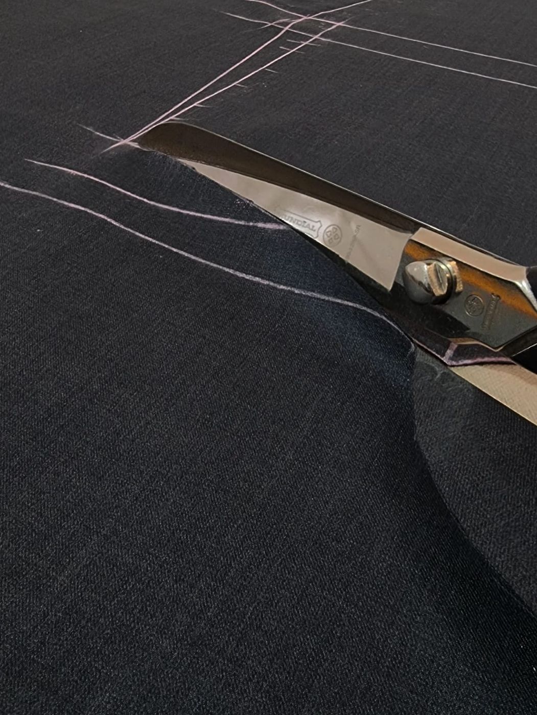 Chalk-marked cloth and basted jackets in the workshop, photo 2 of 6